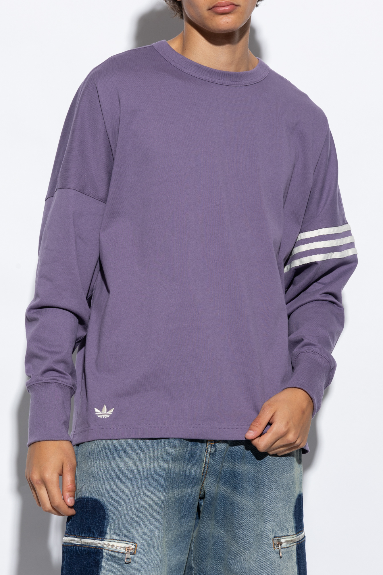 Adidas originals purple t on sale shirt